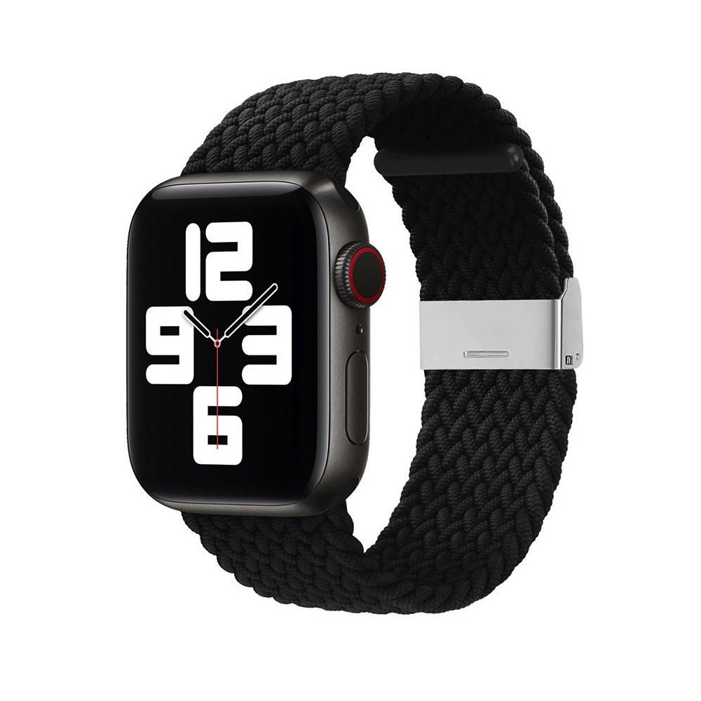 Текстилна каишка за Apple Watch 42мм, 44мм, 45мм, 46мм, Ultra, Ultra 2 49мм - HR Braided Fabric Strap (черен) | JAR Computers Текстилна каишка за Apple Watch 42мм, 44мм, 45мм, 46мм, Ultra, Ultra 2 49мм - HR Braided Fabric Strap (черен)