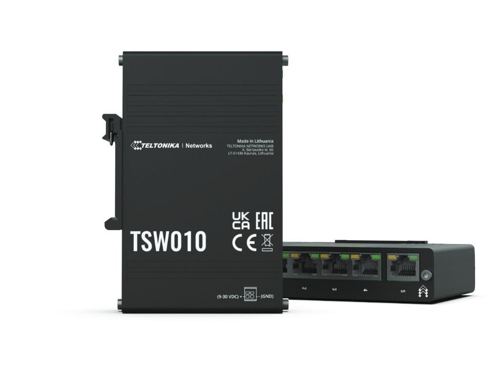 Teltonika TSW010 DIN Rain Switch 5 x Fast Ethernet (10/100) Захранване по Ethernet (PoE) Черен | JAR Computers Teltonika TSW010 DIN Rain Switch 5 x Fast Ethernet (10/100) Захранване по Ethernet (PoE) Черен