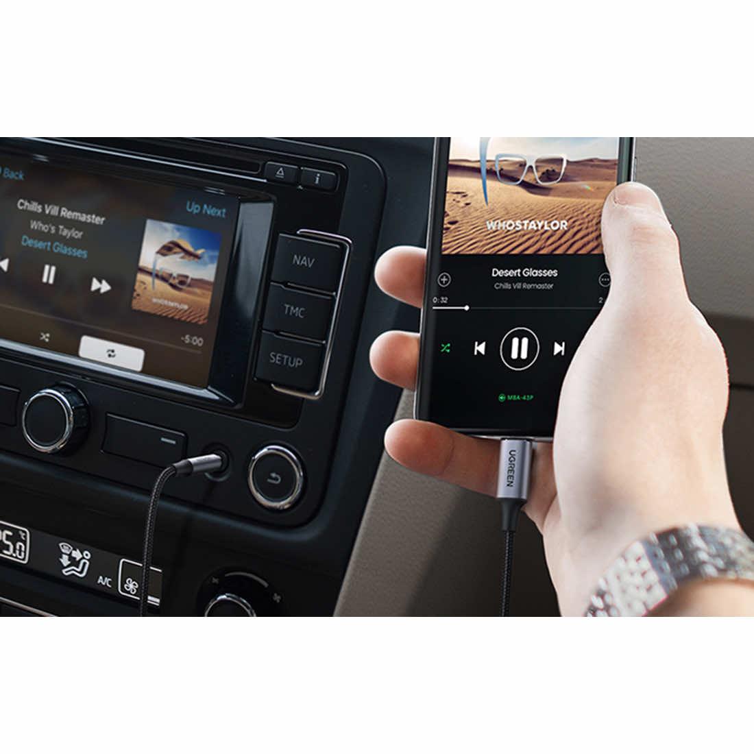 USB-C към 3.5 мм аудио кабел (100 см) - Ugreen USB-C to 3.5 mm Audio Cable (черен) | JAR Computers USB-C към 3.5 мм аудио кабел (100 см) - Ugreen USB-C to 3.5 mm Audio Cable (черен)