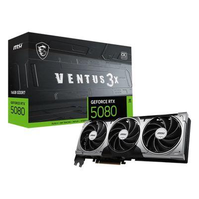 Видео карта VGA MSI RTX5080 16GB VENTUS 3X OC BLACK | JAR Computers Видео карта VGA MSI RTX5080 16GB VENTUS 3X OC BLACK