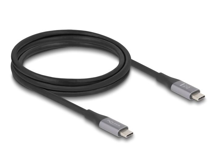 DeLOCK 81192 USB кабел USB4 Gen 2x2 2 м USB C Черен, Сив