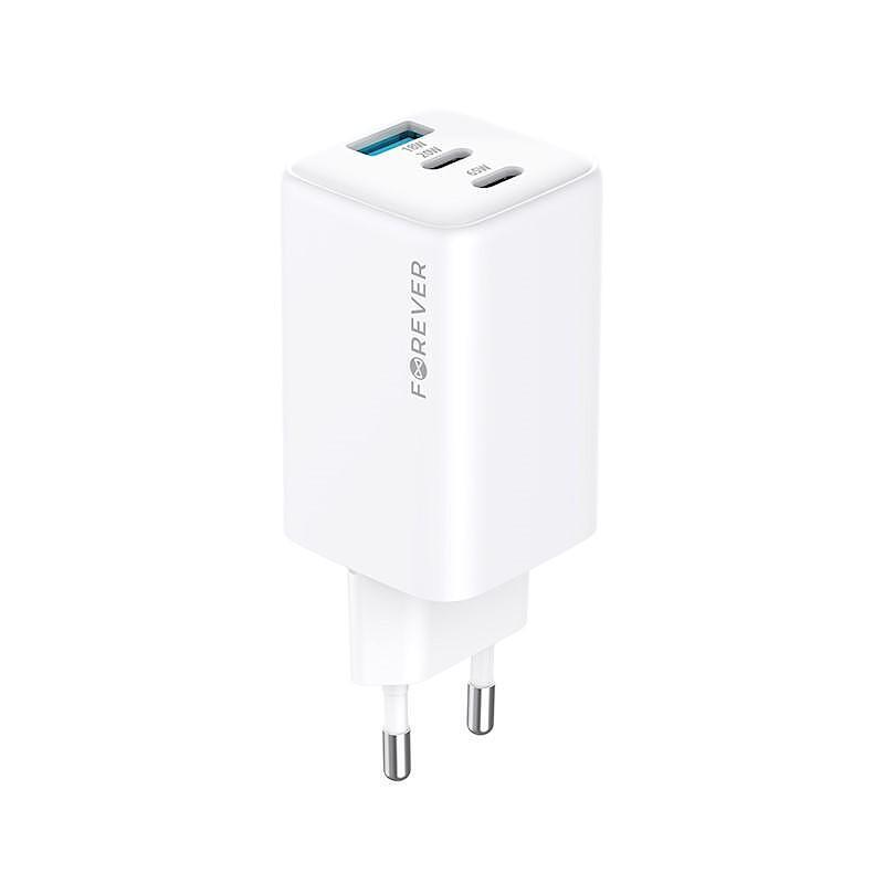 GaN PD QC зарядно устройство Forever 2x USB-C 1x USB 65W б | JAR Computers GaN PD QC зарядно устройство Forever 2x USB-C 1x USB 65W б