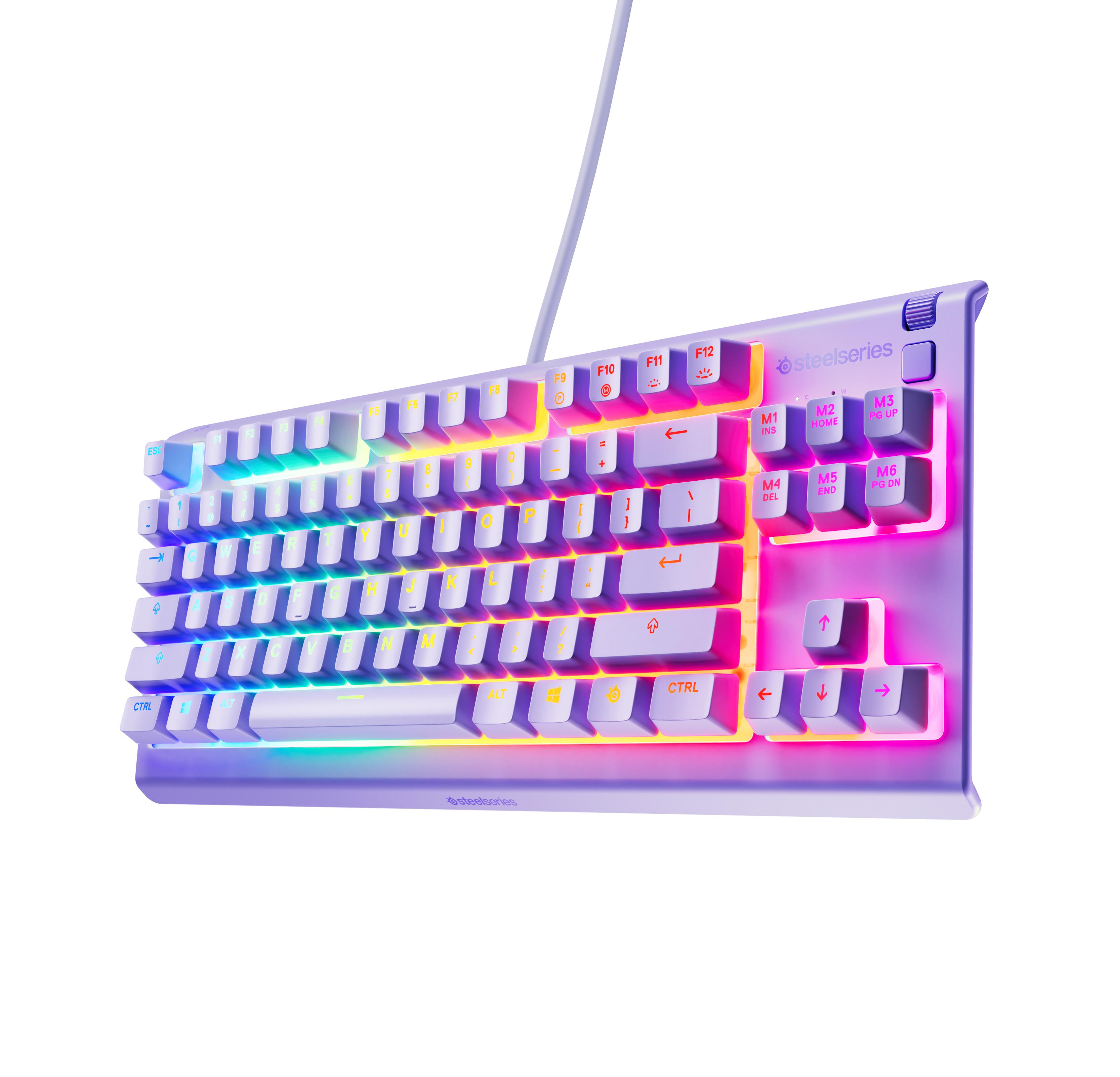 Геймърскa клавиатура SteelSeries Apex 3 TKL Lavander - Quiet Switct, US Layout