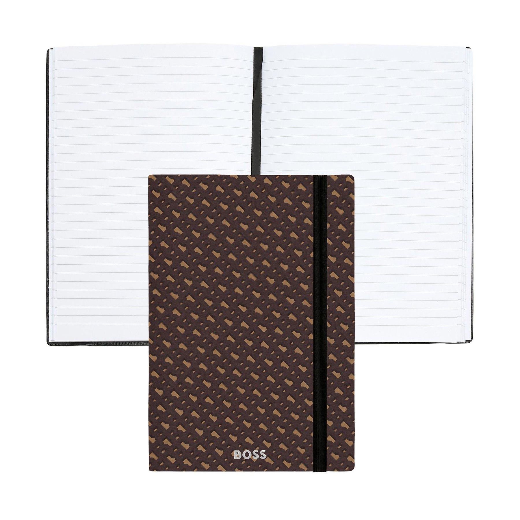 Hugo Boss Тефтер Monogram, A5, на редове, карамел