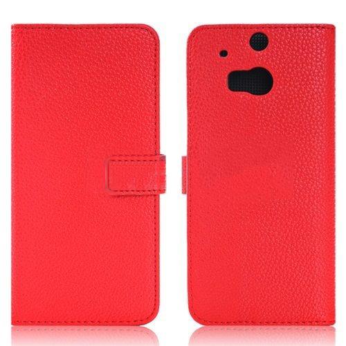 Кожен калъф, тип портфейл и поставка за HTC ONE 2 M8 - Wallet Flip Case (червен) | JAR Computers Кожен калъф, тип портфейл и поставка за HTC ONE 2 M8 - Wallet Flip Case (червен)