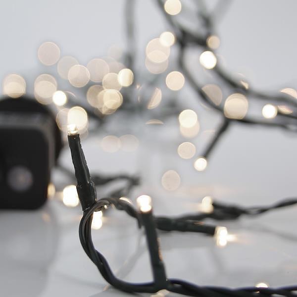 Коледни лампички 400 LED топла бяла светлина, 8 функции, зелен кабел | JAR Computers Коледни лампички 400 LED топла бяла светлина, 8 функции, зелен кабел