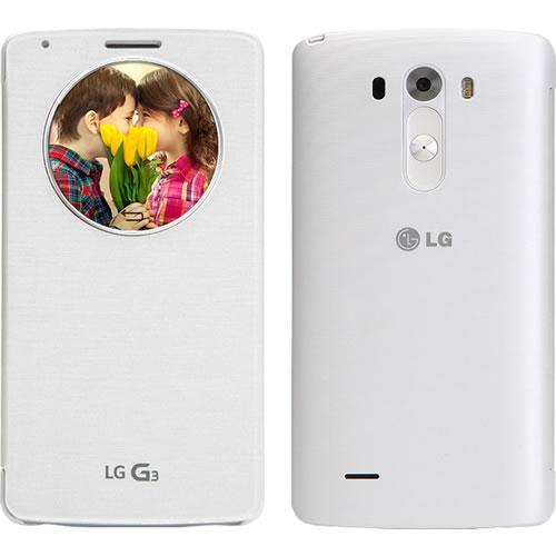 Оригинален кожен калъф (за безжично захранване) с отвор за LG G3 - LG Quick Circle Case CCF-340G (бял) | JAR Computers Оригинален кожен калъф (за безжично захранване) с отвор за LG G3 - LG Quick Circle Case CCF-340G (бял)