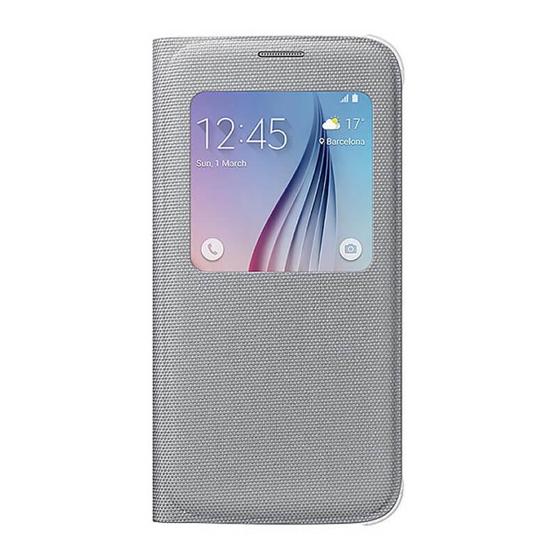 Оригинален кожен калъф за Samsung Galaxy S6 - Samsung S-View Cover EF-CG920BSEGWW (сребрист) | JAR Computers Оригинален кожен калъф за Samsung Galaxy S6 - Samsung S-View Cover EF-CG920BSEGWW (сребрист)