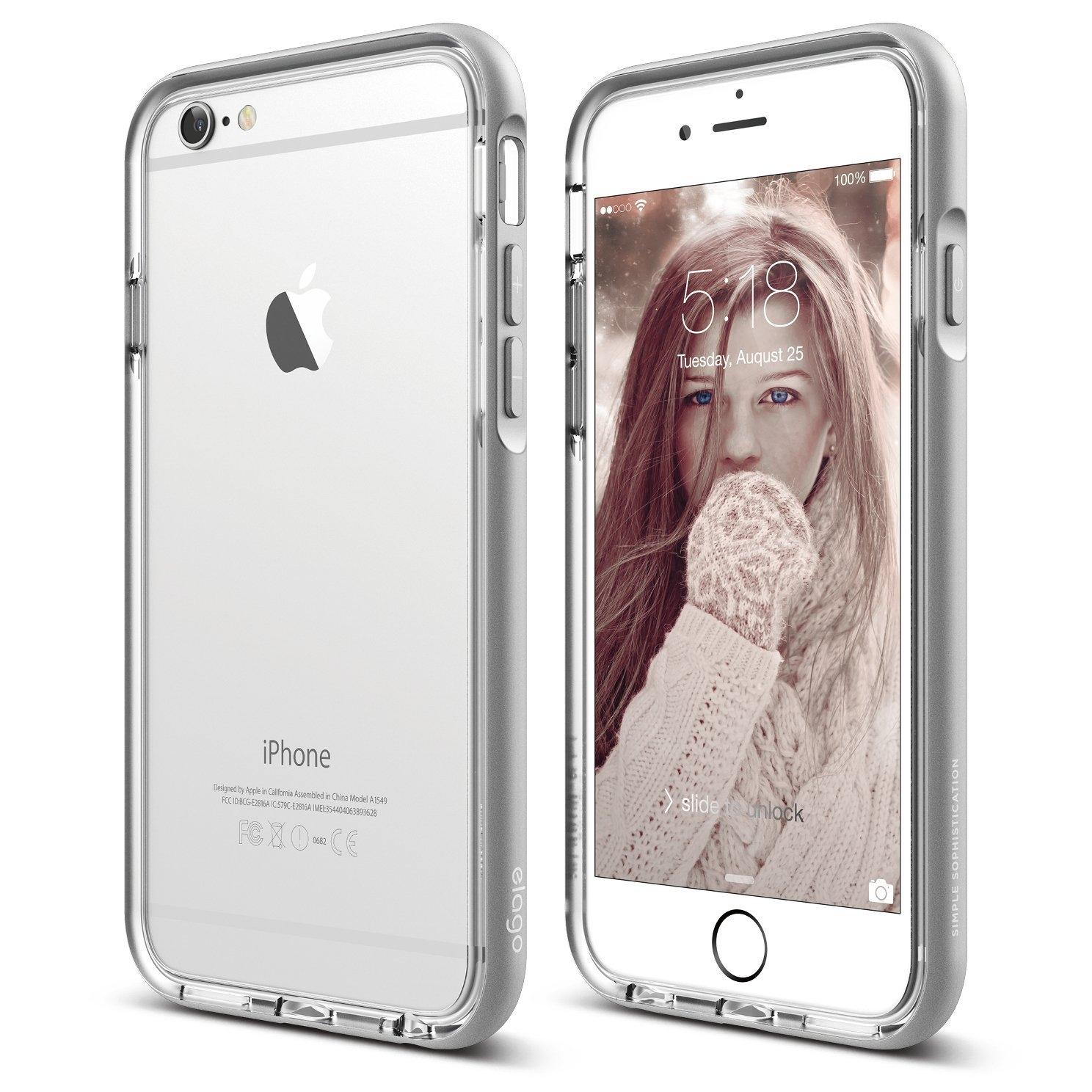 Алуминиев бъмпер и покрития за дисплея и задната част за iPhone 6S - Elago Aluminum Bumper (сребрист) | JAR Computers Алуминиев бъмпер и покрития за дисплея и задната част за iPhone 6S - Elago Aluminum Bumper (сребрист)