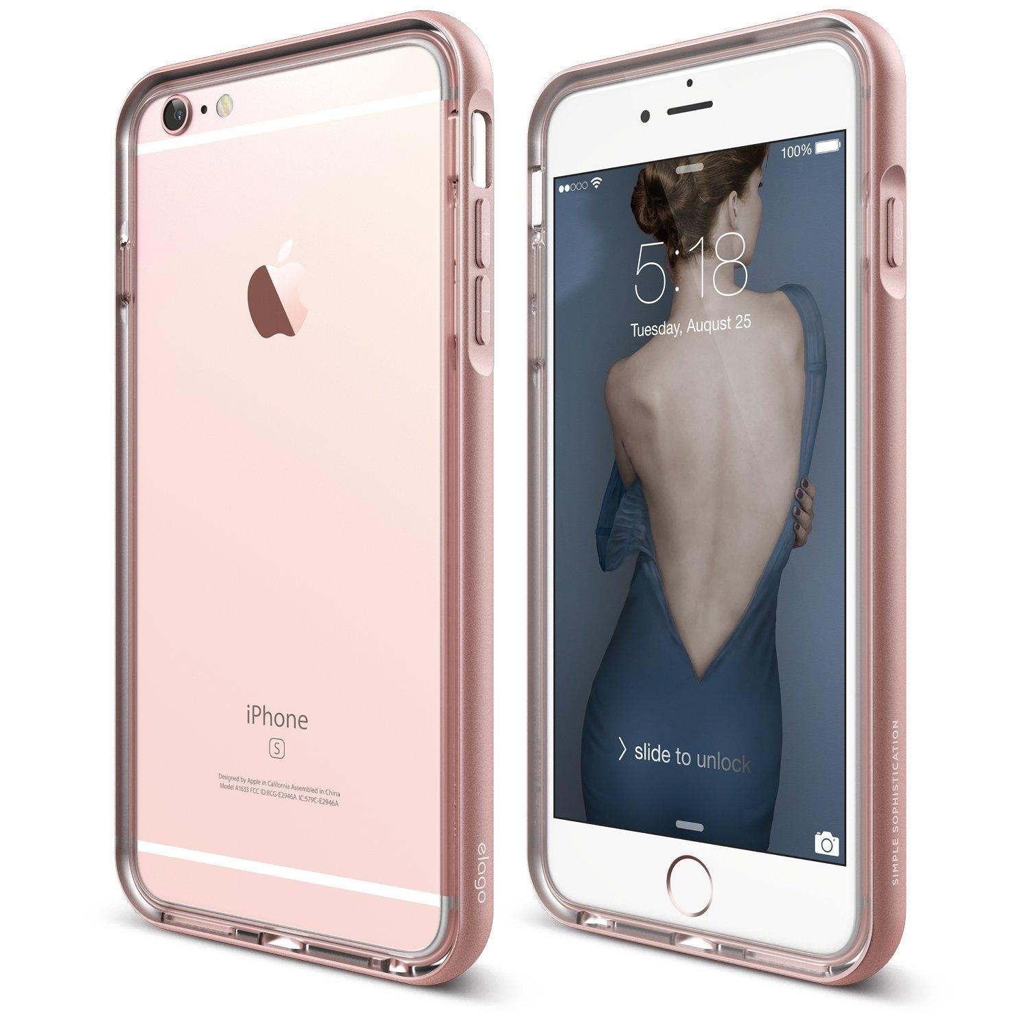 Алуминиев бъмпер и покрития за дисплея и задната част за iPhone 6S - Elago Aluminum Bumper (розово злато) | JAR Computers Алуминиев бъмпер и покрития за дисплея и задната част за iPhone 6S - Elago Aluminum Bumper (розово злато)