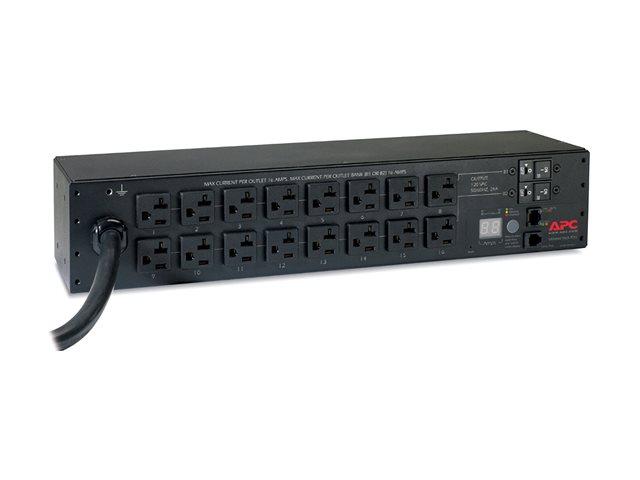 APC Metered Rack PDU AP7802B Rack AC 100/120V input NEMA L5-30 output connectors 16 NEMA 5-20 2U 3.65m cord