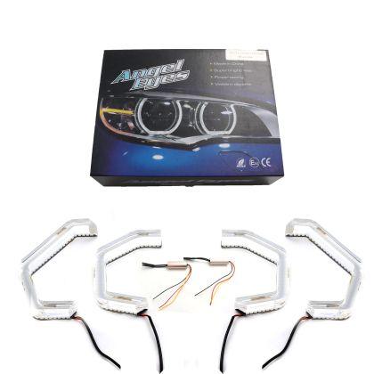 Диодни Ангелски Очи за BMW F30 - U-Design - с два цвята и функция мигач (бял и жълт) | JAR Computers Диодни Ангелски Очи за BMW F30 - U-Design - с два цвята и функция мигач (бял и жълт)