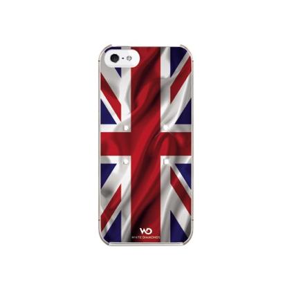 Дизайнерски кейс за iPhone 5, iPhone 5S, iPhone SE - White Diamonds Flag UK (с кристали на Сваровски) | JAR Computers Дизайнерски кейс за iPhone 5, iPhone 5S, iPhone SE - White Diamonds Flag UK (с кристали на Сваровски)