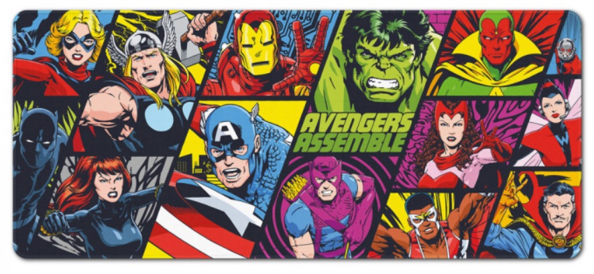 Гейминг подложка за мишка Erik - Marvel Characters, XL, мека, многоцветна