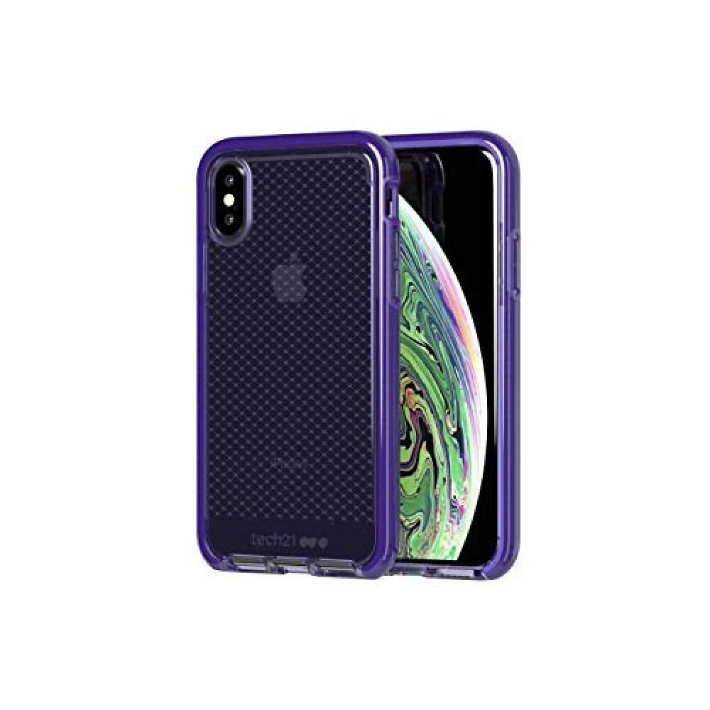 Хибриден кейс с висока защита за iPhone XS, iPhone X - Tech21 Evo Check Kenley Case (лилав-прозрачен) | JAR Computers Хибриден кейс с висока защита за iPhone XS, iPhone X - Tech21 Evo Check Kenley Case (лилав-прозрачен)