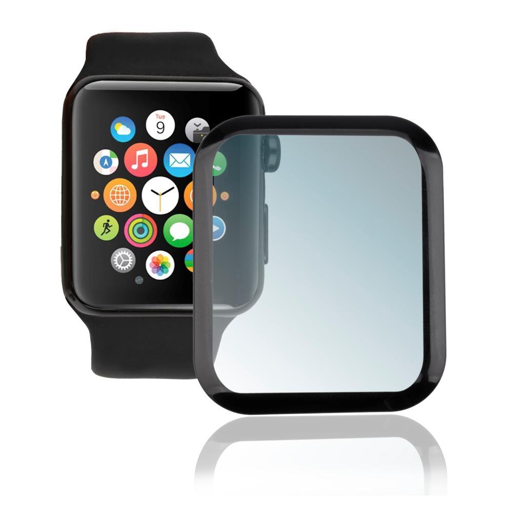 Калено стъклено защитно покритие с извити ръбове за дисплея на Apple Watch 40мм - 4smarts Second Glass Curved Colour Frame (черен-прозрачен) | JAR Computers Калено стъклено защитно покритие с извити ръбове за дисплея на Apple Watch 40мм - 4smarts Second Glass Curved Colour Frame (черен-прозрачен)