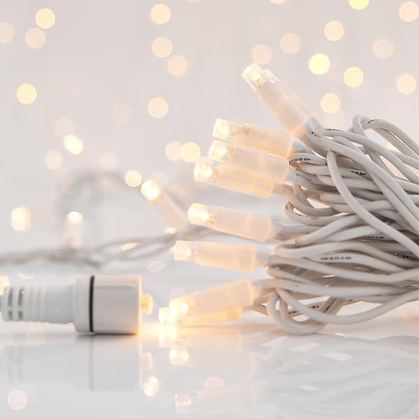 Коледни лампички 100 LED 5 мм 230V с топла бяла светлина | JAR Computers Коледни лампички 100 LED 5 мм 230V с топла бяла светлина