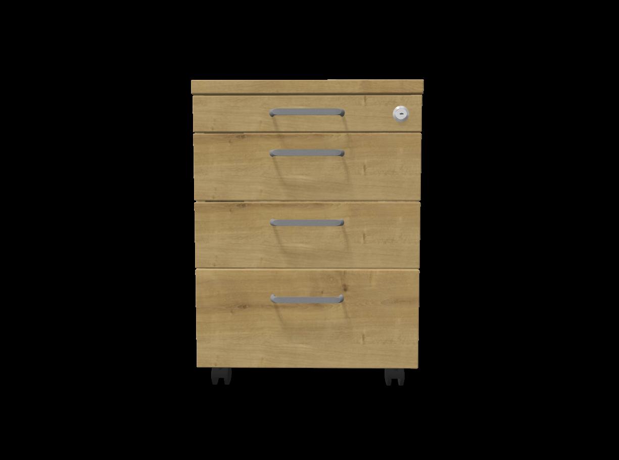 Мобилен контейнер с четири чекмеджета Easy Space 3D PD, 430х600х600мм, ПДЧ 18 мм, дъб Хамилтън | JAR Computers Мобилен контейнер с четири чекмеджета Easy Space 3D PD, 430х600х600мм, ПДЧ 18 мм, дъб Хамилтън