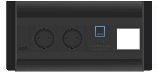 Модул Flip-S 4M с 2х Шуко, USB тип A+C и 1х празен модул, цвят Черен/Черен, ABL | JAR Computers Модул Flip-S 4M с 2х Шуко, USB тип A+C и 1х празен модул, цвят Черен/Черен, ABL