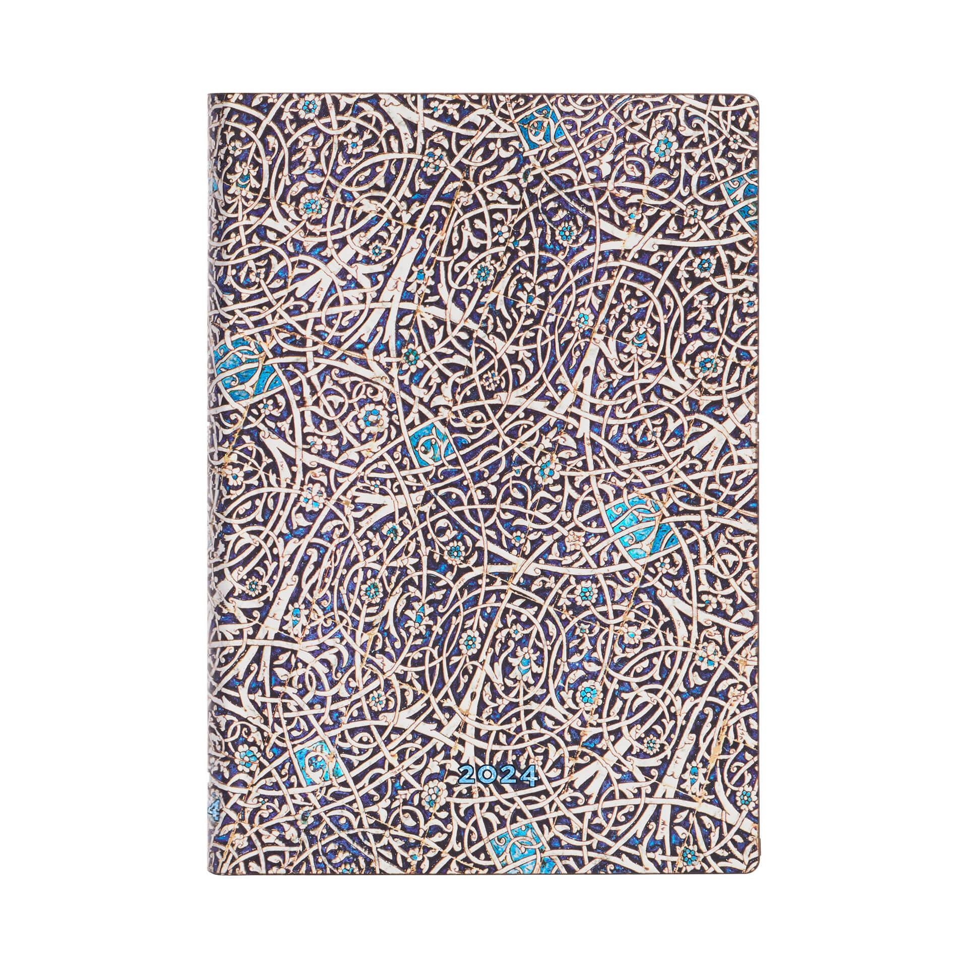 Paperblanks Планер Granada Turquoise, Midi, Verso, твърда корица, 80 листа, за 2024 година