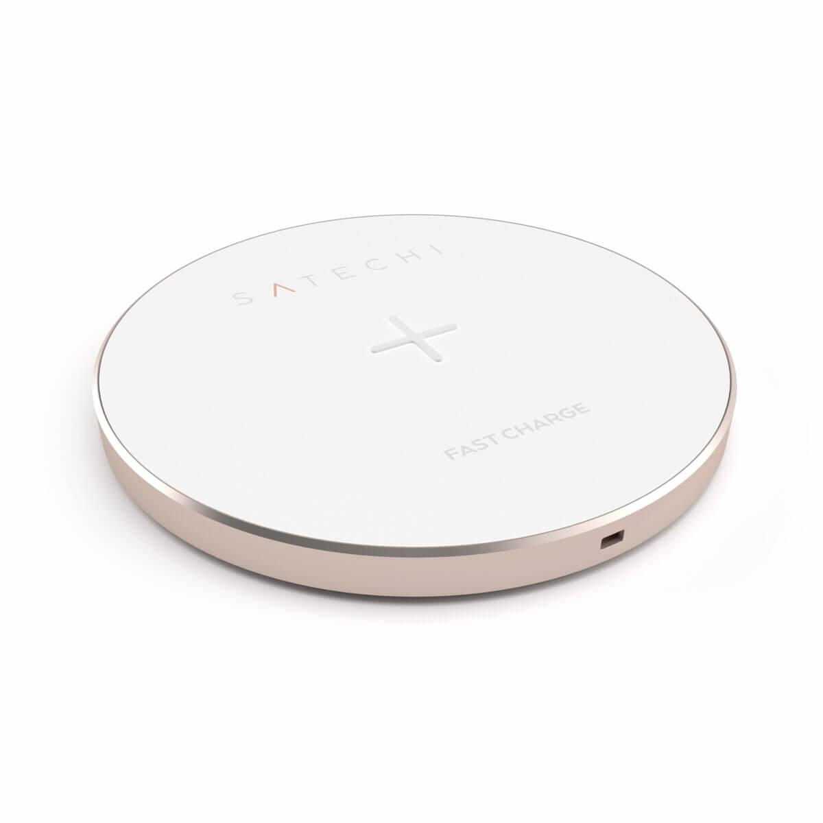 Поставка (пад) за безжично захранване за QI съвместими устройства - Satechi Wireless Charging Pad Fast Charge (розово злато) | JAR Computers Поставка (пад) за безжично захранване за QI съвместими устройства - Satechi Wireless Charging Pad Fast Charge (розово злато)