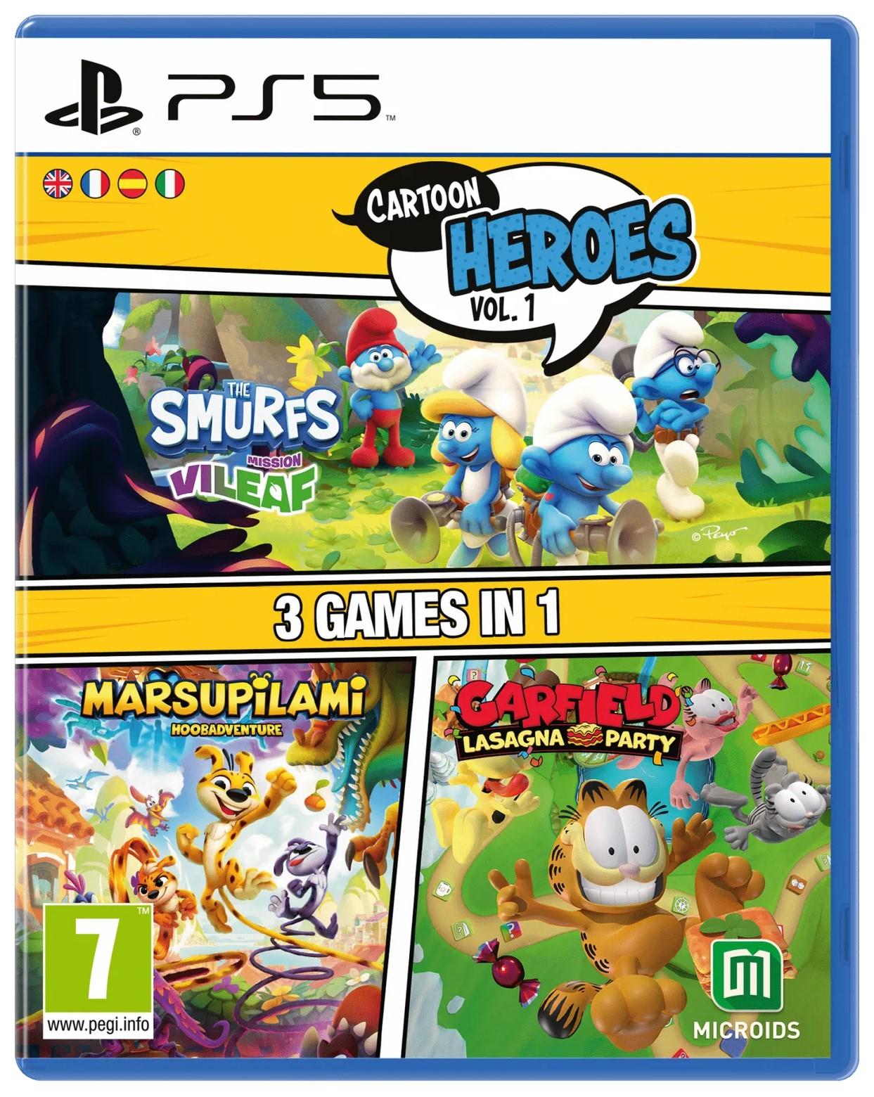 Cartoon Heroes Vol. 1: 3 Games in 1 (Smurfs Mission Vileaf & Marsupilami & Garfield Lasagna Party) (PS5)