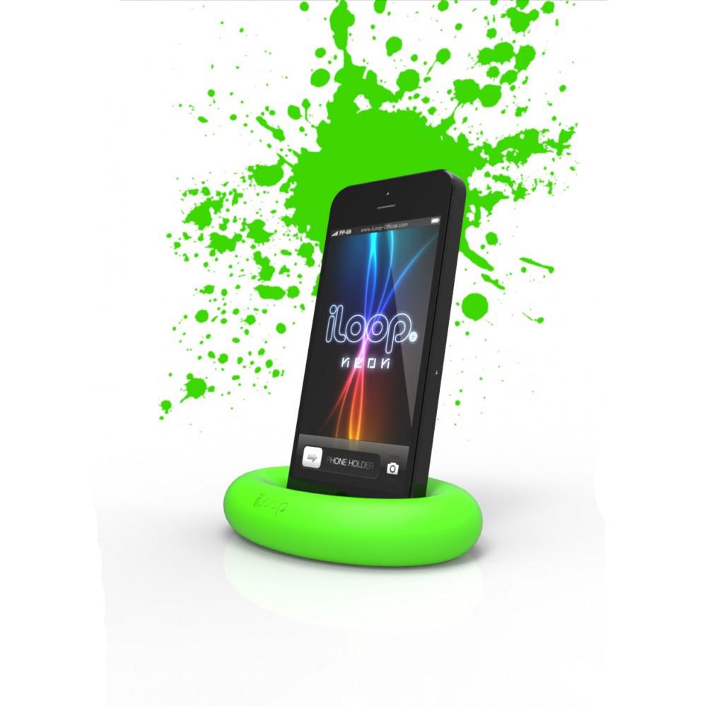 Гумена поставка, светеща в тъмното за iPhone и мобилни телефони - iLoop Neon Holder | JAR Computers Гумена поставка, светеща в тъмното за iPhone и мобилни телефони - iLoop Neon Holder