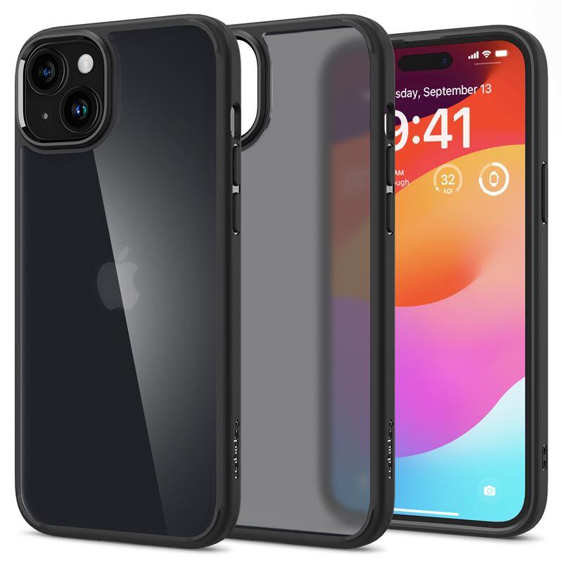 Хибриден кейс с висока степен на защита за iPhone 15 Plus - Spigen Ultra Hybrid Case (черен-матиран) | JAR Computers Хибриден кейс с висока степен на защита за iPhone 15 Plus - Spigen Ultra Hybrid Case (черен-матиран)