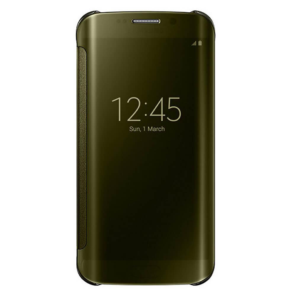 Оригинален кейс през който виждате информация от дисплея за Samsung Galaxy S6 Edge - Samsung Clear View Cover EF-ZG925BFEGWW (златист) | JAR Computers Оригинален кейс през който виждате информация от дисплея за Samsung Galaxy S6 Edge - Samsung Clear View Cover EF-ZG925BFEGWW (златист)