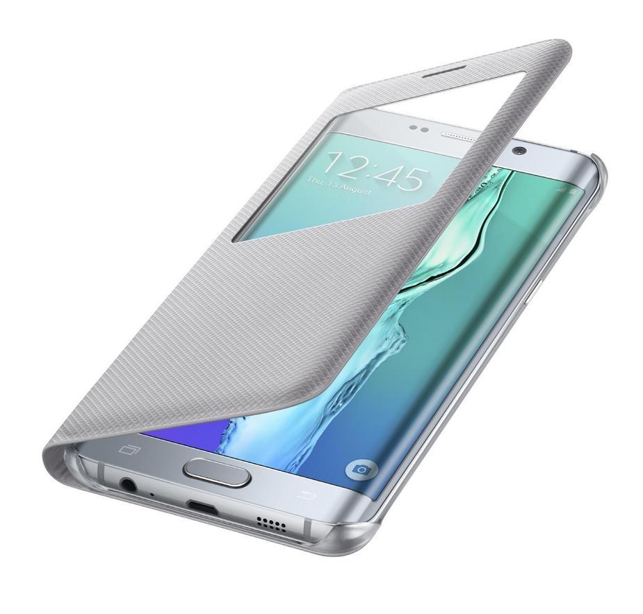 Оригинален кожен калъф за Samsung Galaxy S6 Edge Plus - Samsung S-View Cover EF-CG928PSEGWW (сребрист) | JAR Computers Оригинален кожен калъф за Samsung Galaxy S6 Edge Plus - Samsung S-View Cover EF-CG928PSEGWW (сребрист)