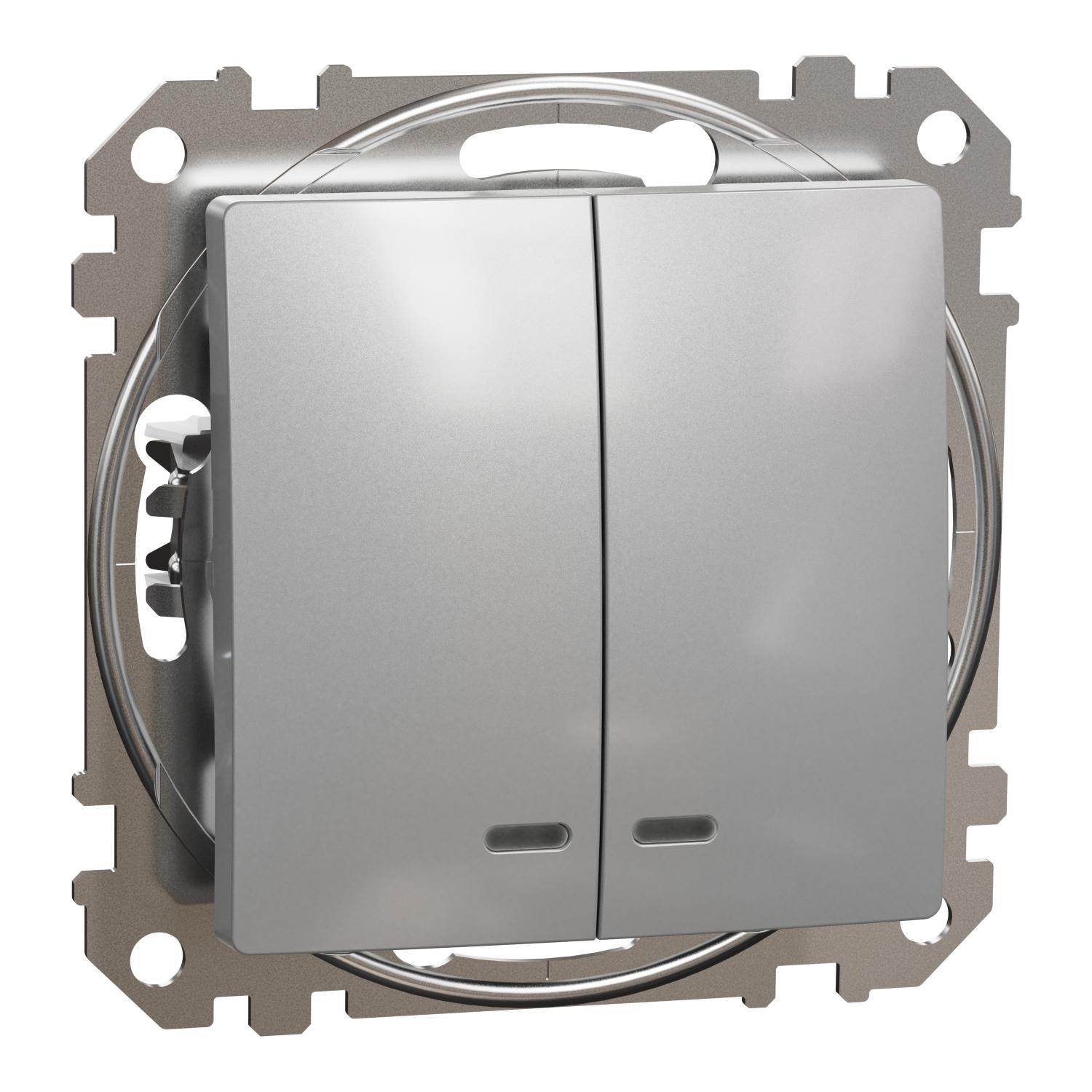 Сериен ключ с подсветка 10A Алуминий - SCHNEIDER ELECTRIC Sedna Design SDD113105L | JAR Computers Сериен ключ с подсветка 10A Алуминий - SCHNEIDER ELECTRIC Sedna Design SDD113105L