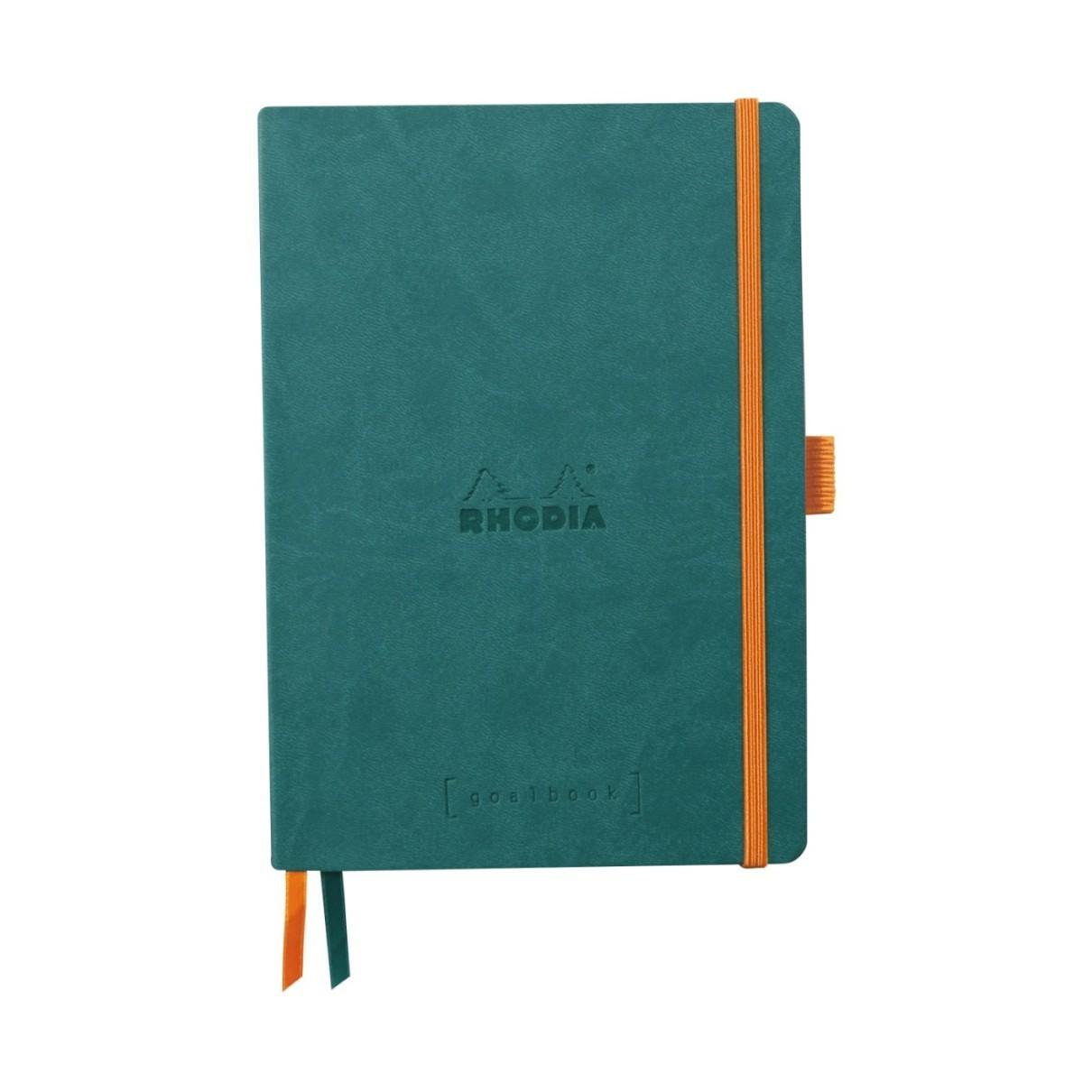 Бележник RHODIA Rhodiarama Goalbook, A5, 120 л., точки, хартия шамоа 90 г, мекиPU корици, пауновосин | JAR Computers Бележник RHODIA Rhodiarama Goalbook, A5, 120 л., точки, хартия шамоа 90 г, мекиPU корици, пауновосин