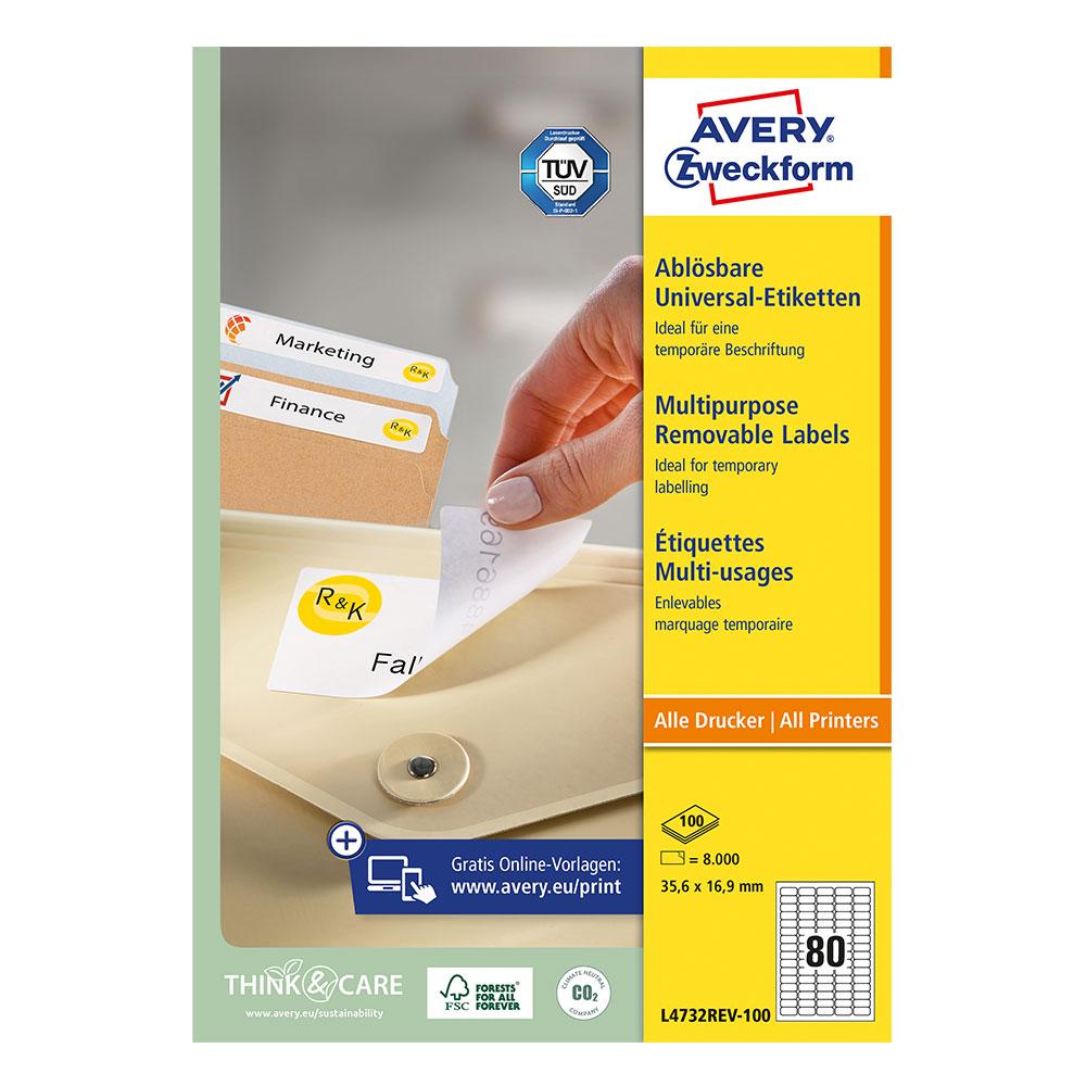Етикети Avery отлеп. 35.6/16.9 80ет 100л