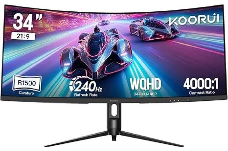 Гейминг монитор KOORUI – G3441XC, 34'', UWQHD, 240Hz, 1ms, VA, Curved | JAR Computers Гейминг монитор KOORUI – G3441XC, 34'', UWQHD, 240Hz, 1ms, VA, Curved