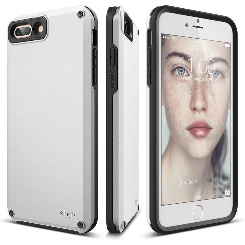 Хибриден кейс (поликарбонат + TPU) и HD покритие за iPhone 8 Plus, iPhone 7 Plus - Elago Armor Case (бял) | JAR Computers Хибриден кейс (поликарбонат + TPU) и HD покритие за iPhone 8 Plus, iPhone 7 Plus - Elago Armor Case (бял)