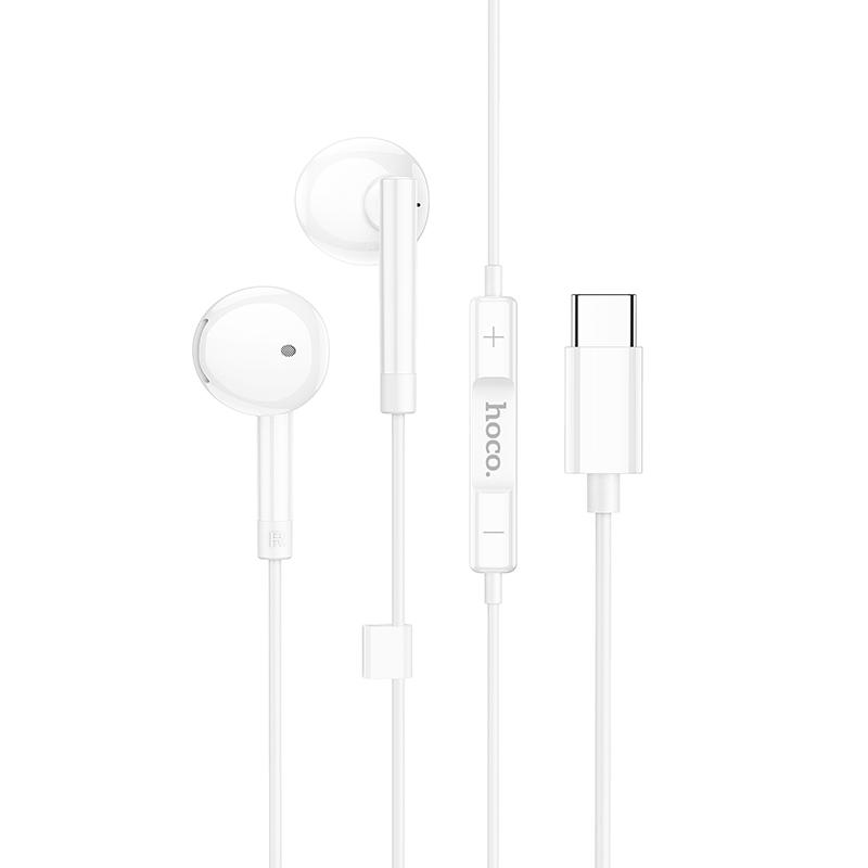 HOCO HF digital wired, Type-C, с микрофон /бял/ - M95 | JAR Computers HOCO HF digital wired, Type-C, с микрофон /бял/ - M95