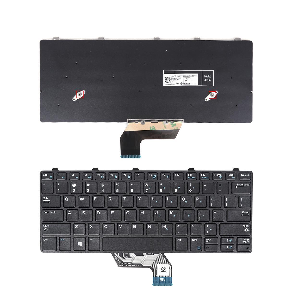 Клавиатура за Dell Latitude 3180 3189 3380 Black Frame Black UK/US Черна С Черна Рамка