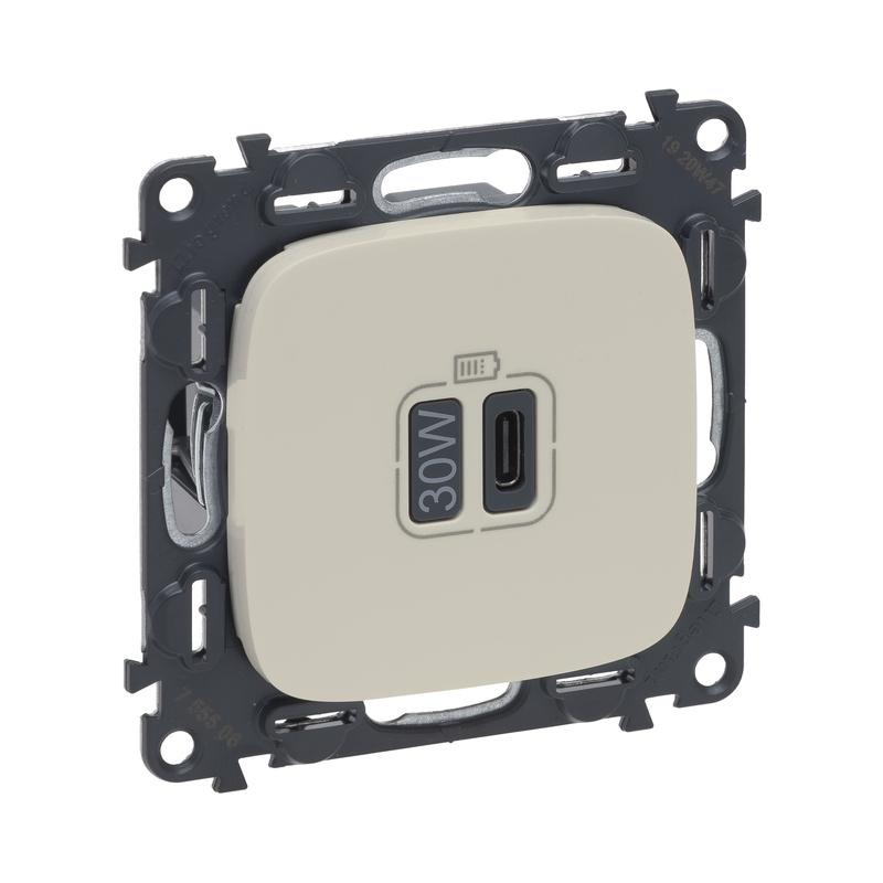 Контакт USB тип C Power Delivery 30W Крем - Legrand Valena Allure 755507 | JAR Computers Контакт USB тип C Power Delivery 30W Крем - Legrand Valena Allure 755507