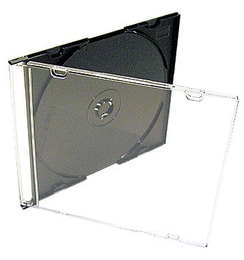 Кутия CD/DVD прозрачна черна Slim | JAR Computers Кутия CD/DVD прозрачна черна Slim