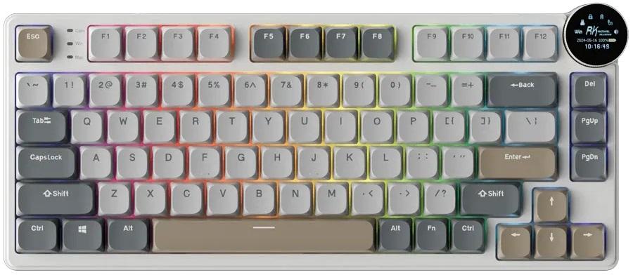 Механична клавиатура Royal Kludge – N80, безжична, Red switch, RGB, Pearly Dawn | JAR Computers Механична клавиатура Royal Kludge – N80, безжична, Red switch, RGB, Pearly Dawn