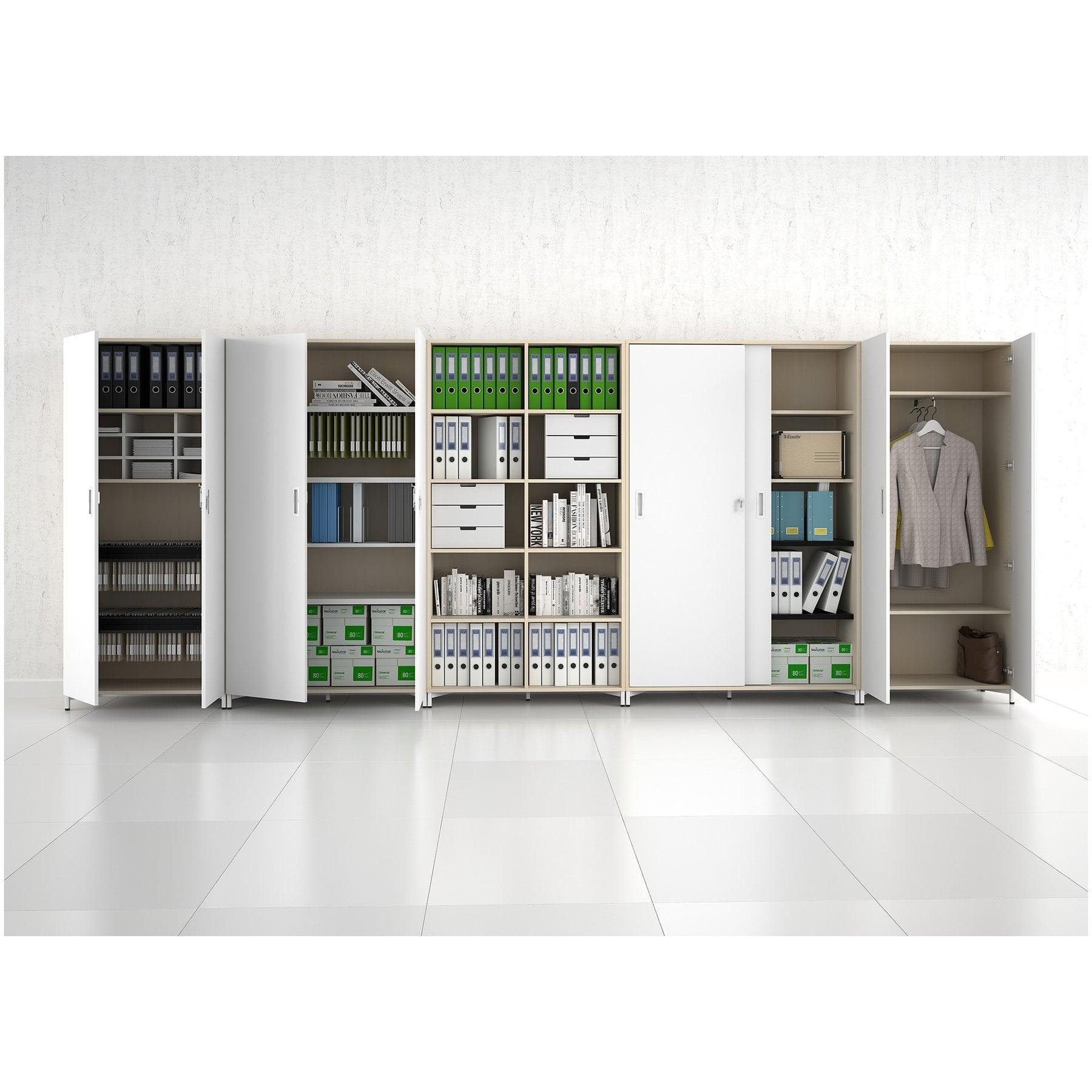 Стелаж Narbutas Choice, 1000 x 400 x 1780 mm, ПДЧ, меламин избелен дъб, меламин избелен дъб