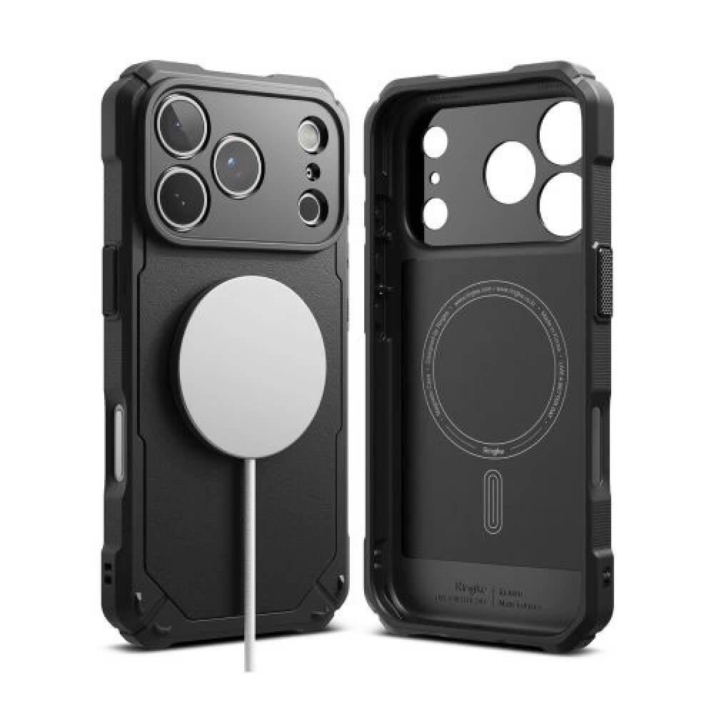 Удароустойчив силиконов (TPU) калъф с MagSaf за iPhone 17 Pro Max - Ringke Rugged Gear Magnetic Case (черен) | JAR Computers Удароустойчив силиконов (TPU) калъф с MagSaf за iPhone 17 Pro Max - Ringke Rugged Gear Magnetic Case (черен)