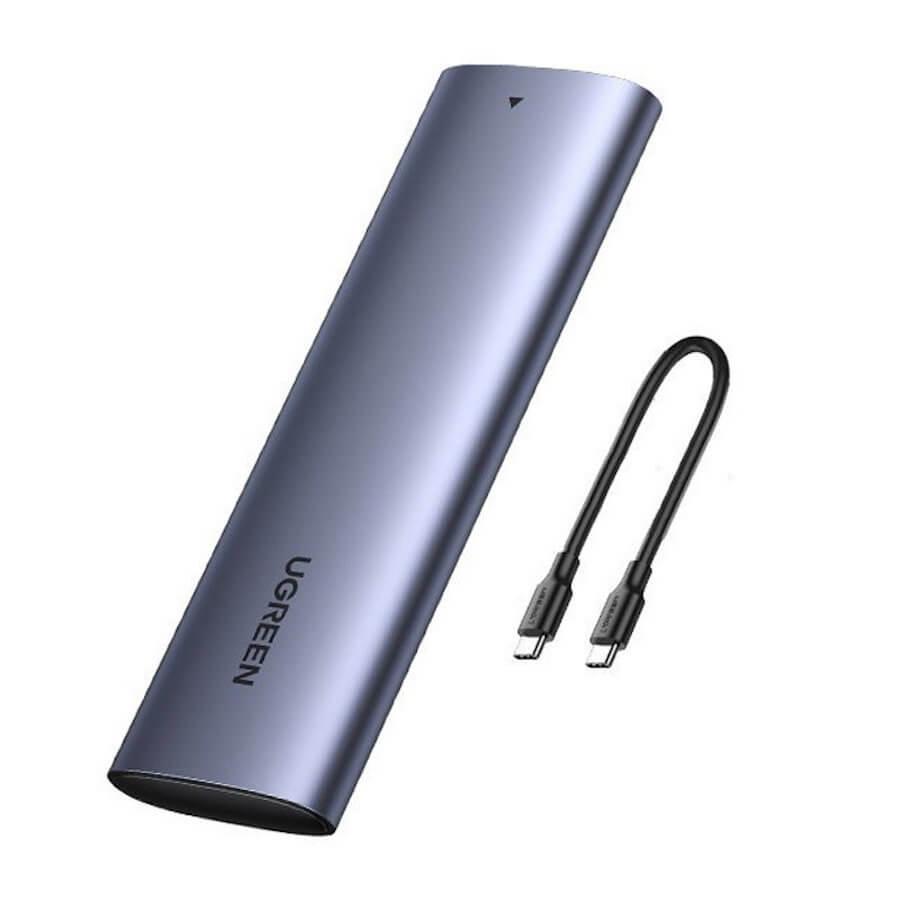 Външна кутия с USB-C за M.2 SATA SSD дискове - Ugreen USB-C External M.2 SATA SSD USB 3.2 Gen 2 Enclosure (сив) | JAR Computers Външна кутия с USB-C за M.2 SATA SSD дискове - Ugreen USB-C External M.2 SATA SSD USB 3.2 Gen 2 Enclosure (сив)
