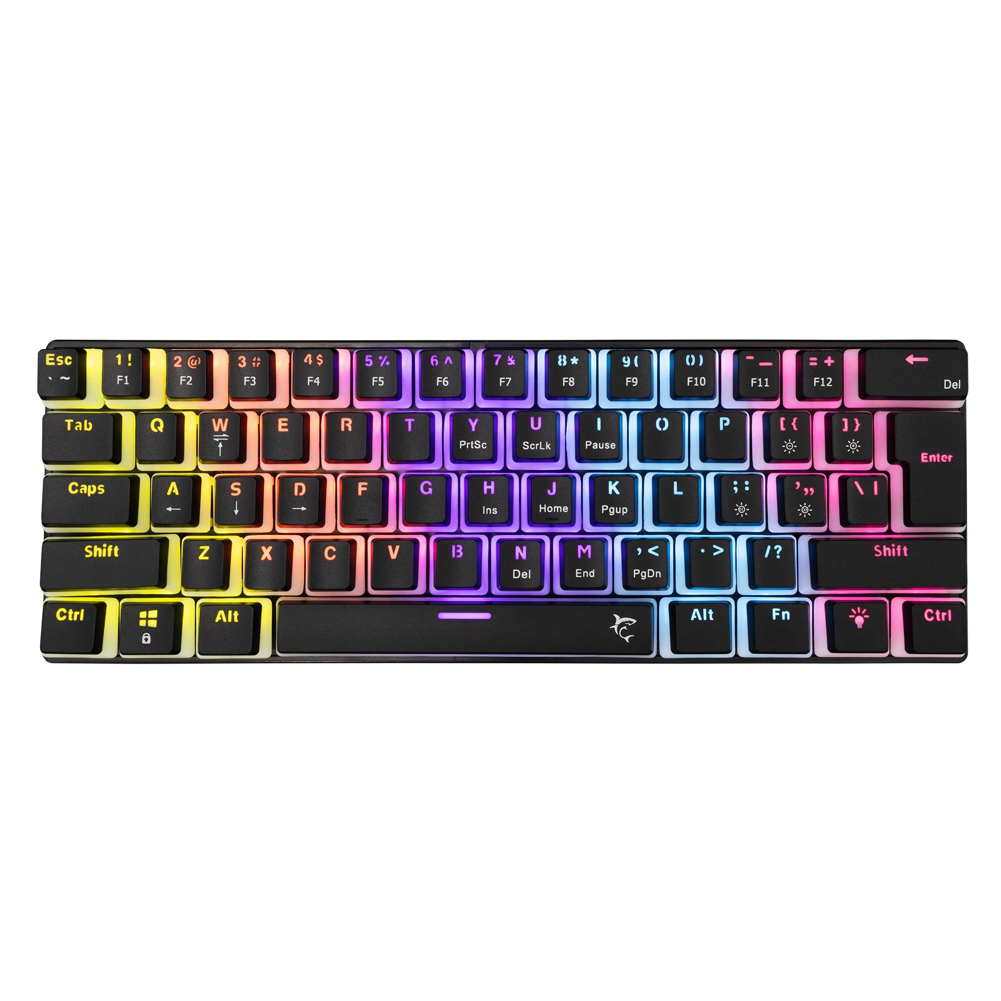 White Shark геймърска механична клавиатура Gaming Mechanical Keyboard SHINOBI 2 - Red Switches (English US), Black