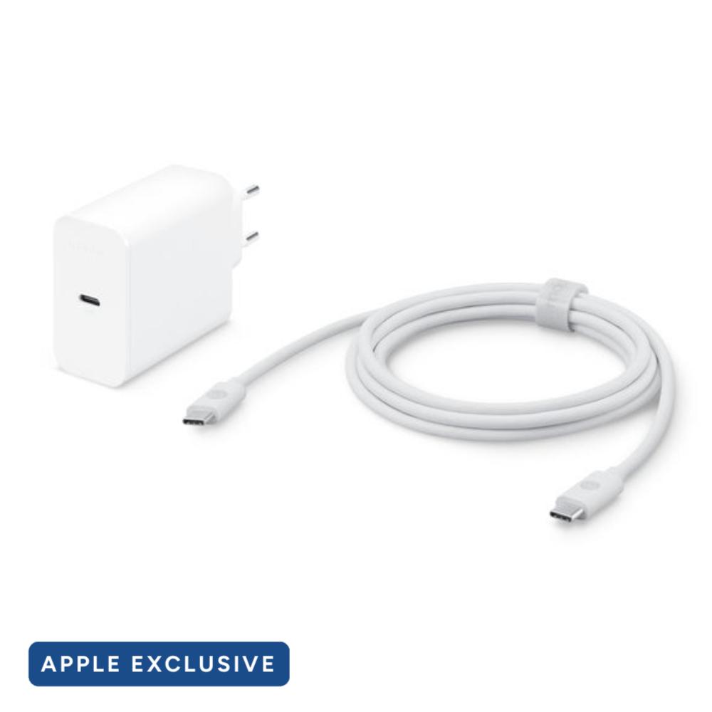 Зарядно и кабел Мophie BNDL-USBC-PD-67W-GaN CHGR-C to C-CBL-WHT-Apple-EU (Apple Exclusive)