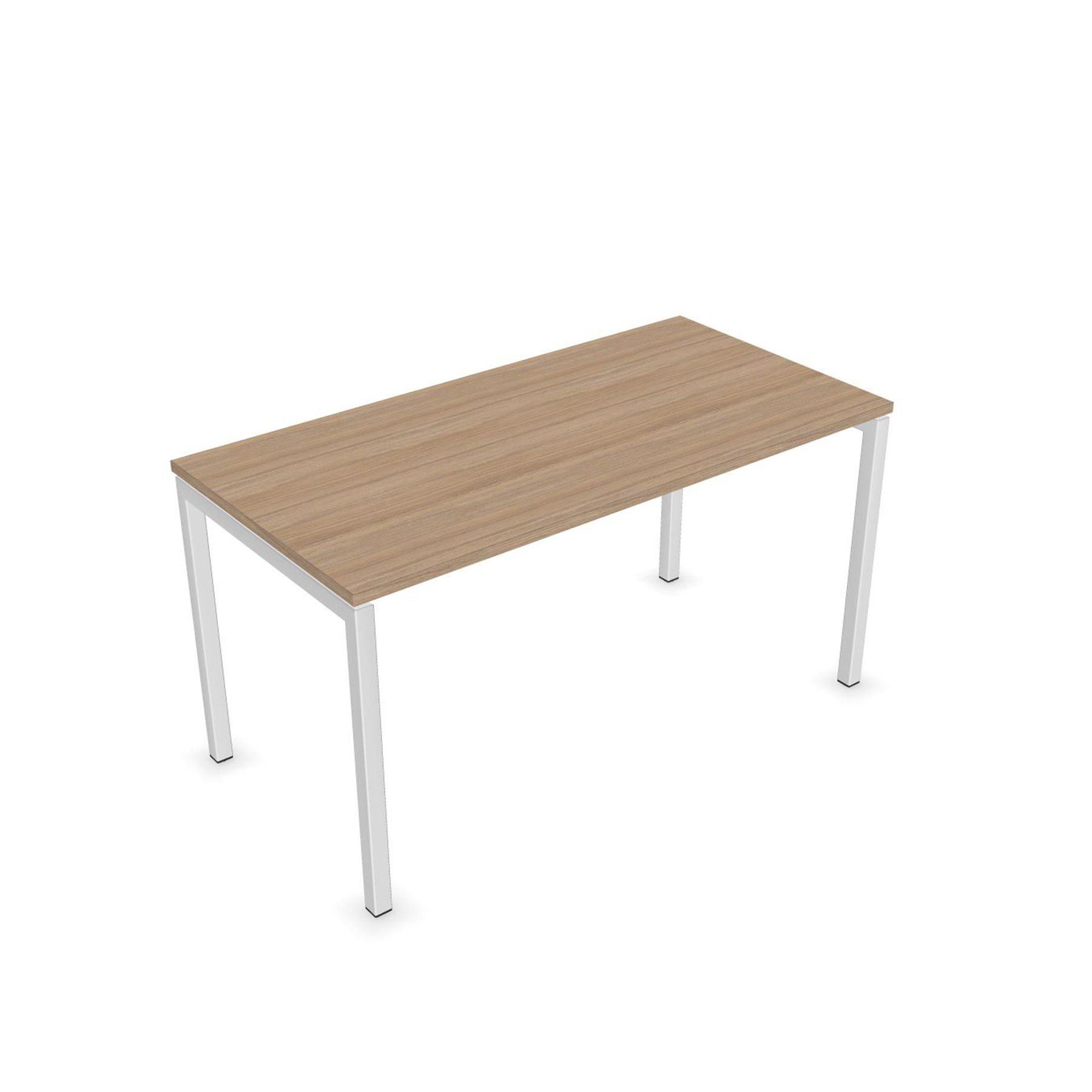 Бюро Narbutas Nova U, 1400 x 700 x 740 mm, меламин кехлибарен дъб, бял метал, крак тип U