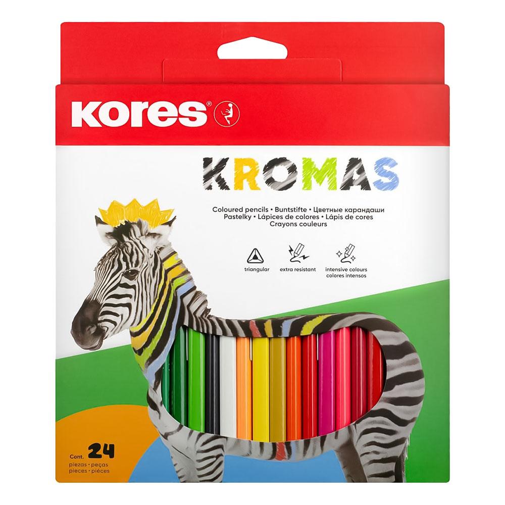 Цветни моливи Kores Kromas 24цв. дълги | JAR Computers Цветни моливи Kores Kromas 24цв. дълги