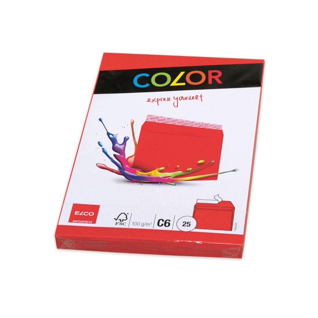 Elco Пощенски плик, C6, 114 х 162 mm, 100 g, прав капак със самозалепваща лента, червен, 25 броя | JAR Computers Elco Пощенски плик, C6, 114 х 162 mm, 100 g, прав капак със самозалепваща лента, червен, 25 броя