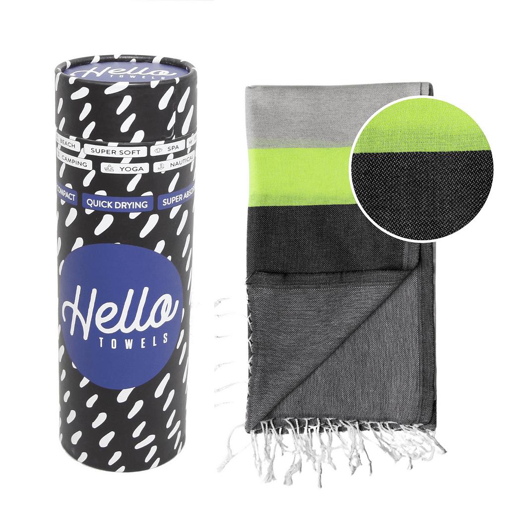 Hello Towels памучна кърпа Neon, Сиво / Черно | JAR Computers Hello Towels памучна кърпа Neon, Сиво / Черно