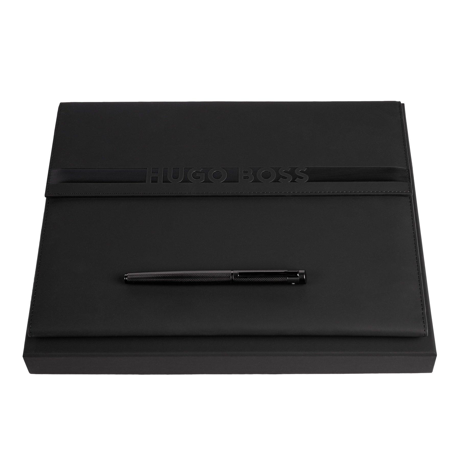 Hugo Boss Комплект папка Cloud, А4, черна и ролер Loop, тъмнозелен | JAR Computers Hugo Boss Комплект папка Cloud, А4, черна и ролер Loop, тъмнозелен